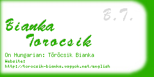 bianka torocsik business card